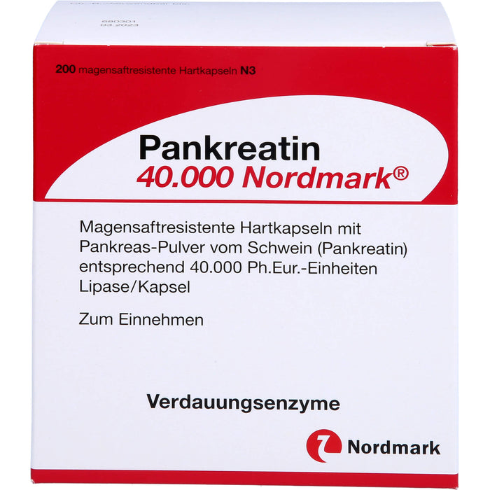 Pankreatin 40.000 Nordmark Hartkapseln Verdauungsenzyme, 200 pcs. Capsules