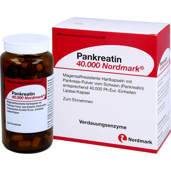 Pankreatin 40.000 Nordmark Hartkapseln Verdauungsenzyme, 200 pc Capsules