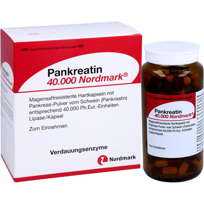 Pankreatin 40.000 Nordmark Hartkapseln Verdauungsenzyme, 200 St. Kapseln