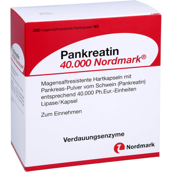 Pankreatin 40.000 Nordmark Hartkapseln Verdauungsenzyme, 200 St. Kapseln