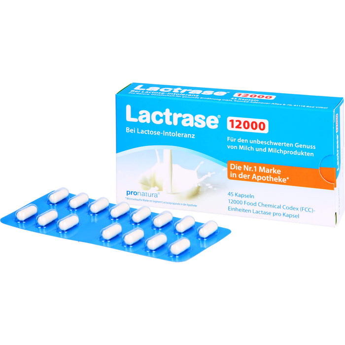 Lactrase 12000 bei Lactose-Intoleranz Kapseln, 45 pcs. Capsules