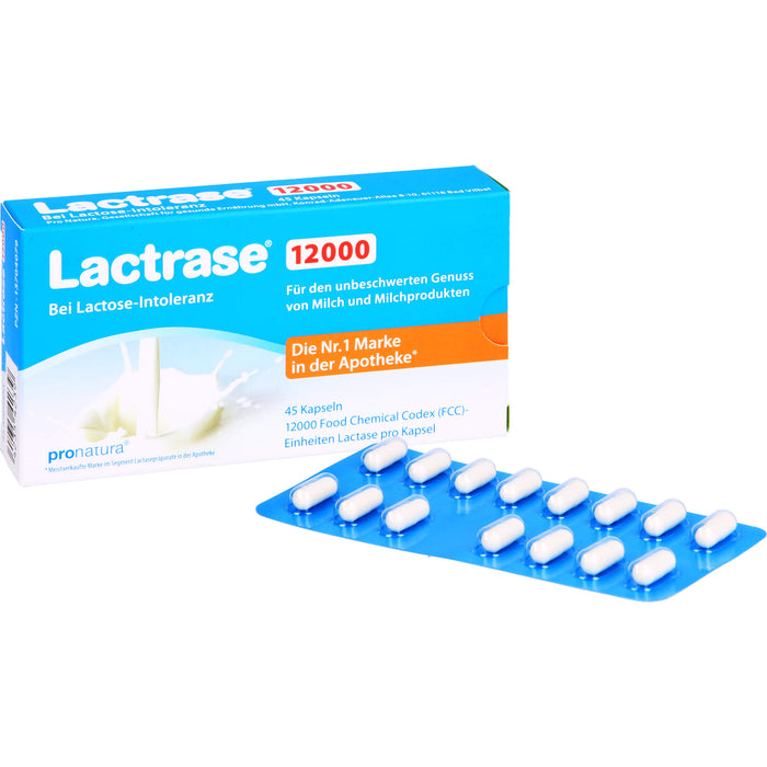 Lactrase 12000 bei Lactose-Intoleranz Kapseln, 45 pcs. Capsules