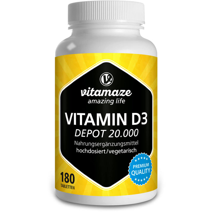VISPURA Vitamin D3 Depot 20.000 Tabletten, 180 pc Tablettes