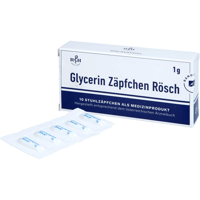 Glycerin Zäpfchen Rösch 1 g gegen Verstopfung, 10 St. Zäpfchen