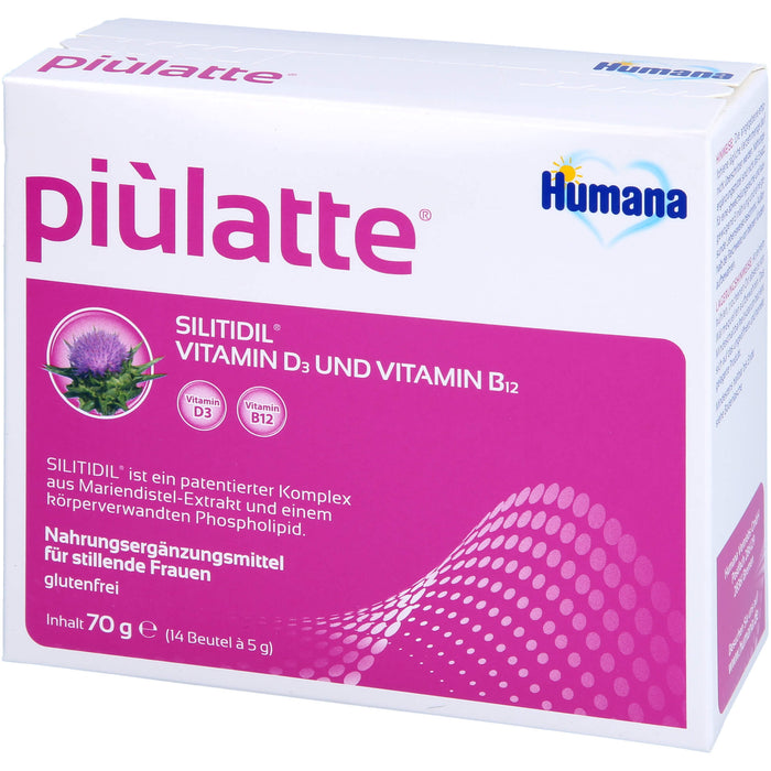 Humana piùlatte SILITIDIL Vitamin D3 und Vitamin B12 Beutel, 14 pcs. Sachets