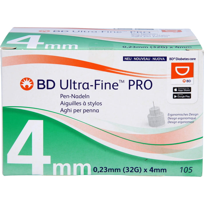 BD Ultra-Fine Pro 4 mm 32 G Pen-Nadeln, 105 pc Aiguilles