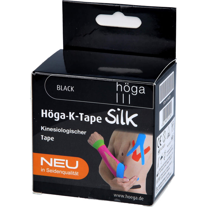 Höga-K-Tape Silk 5cmx5m black KinesiologischerTape, 1 pc Pansement