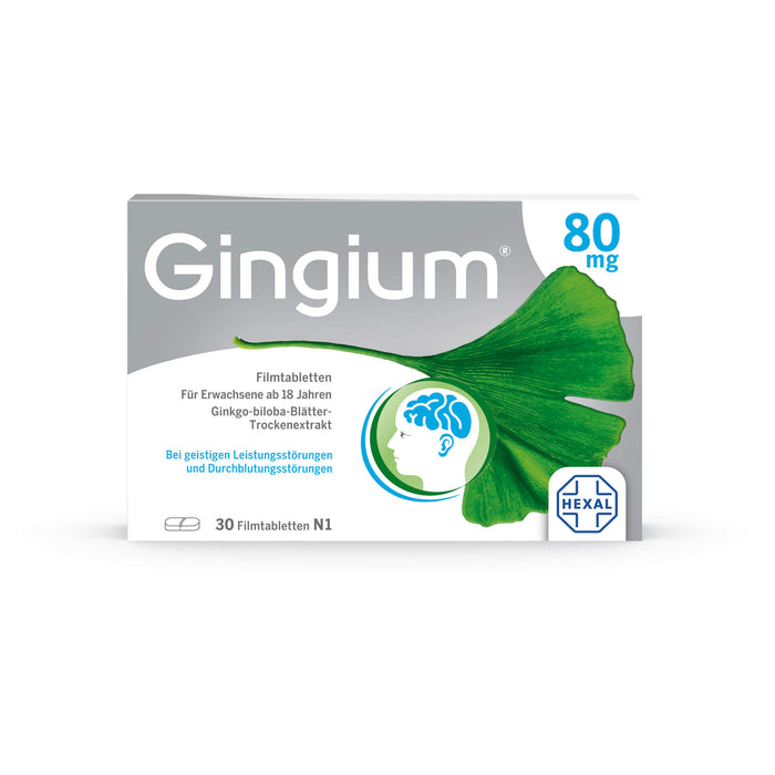 Gingium 80 mg Filmtabletten, 30 pc Tablettes
