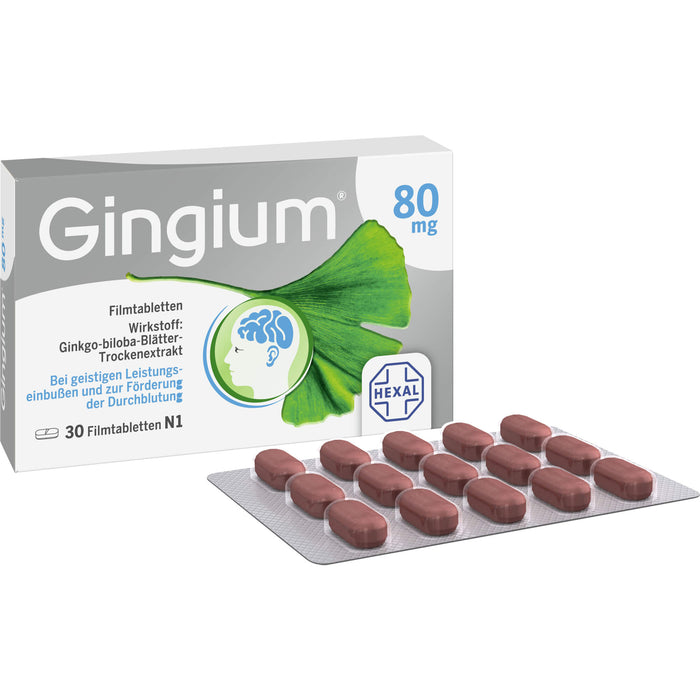 Gingium 80 mg Filmtabletten, 30 pc Tablettes