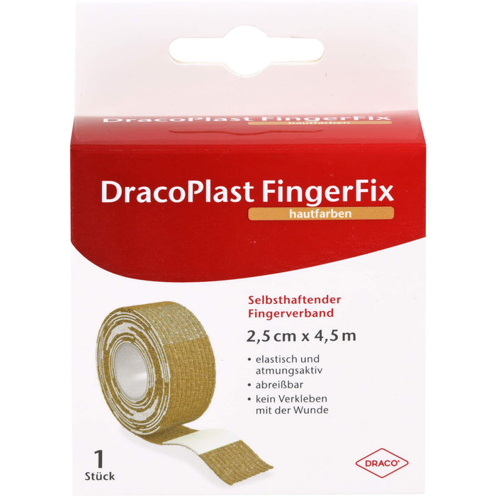 DracoPlast FingerFix 2,5cmx4,5m haut m. Wundk., 1 pc Pansement