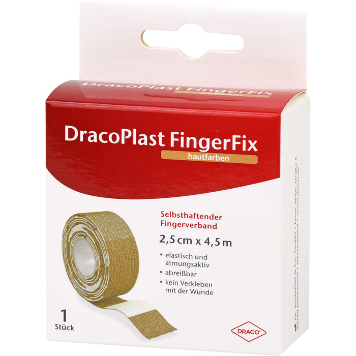 DracoPlast FingerFix 2,5cmx4,5m haut m. Wundk., 1 pc Pansement