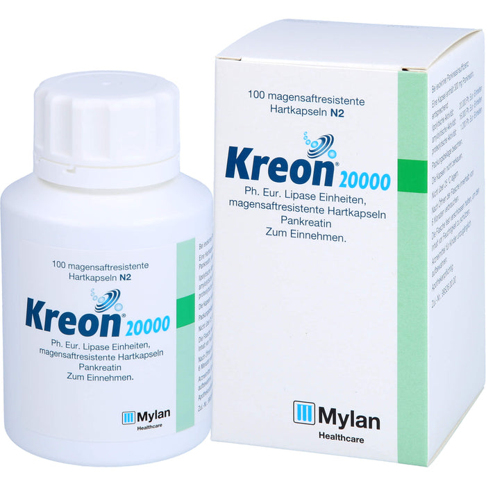 Kreon 20 000 Lipase Hartkapseln bei einer exokrinen Pankreasinsuffiziens, 100 pcs. Capsules