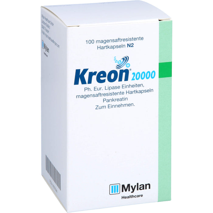 Kreon 20 000 Lipase Hartkapseln bei einer exokrinen Pankreasinsuffiziens, 100 pcs. Capsules