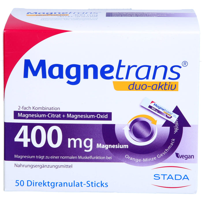Magnetrans duo-aktiv 400 mg Magnesium Direktgranulat-Sticks, 50 pcs. Sachets