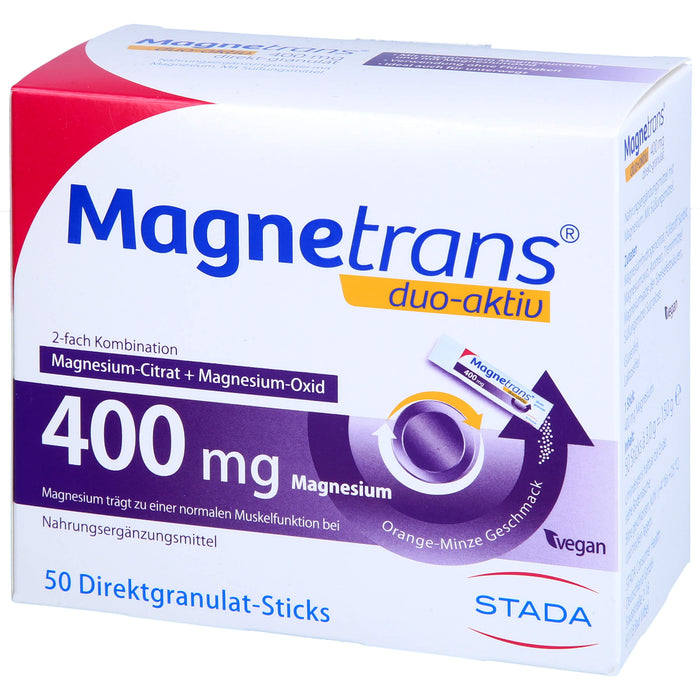 Magnetrans duo-aktiv 400 mg Magnesium Direktgranulat-Sticks, 50 pcs. Sachets