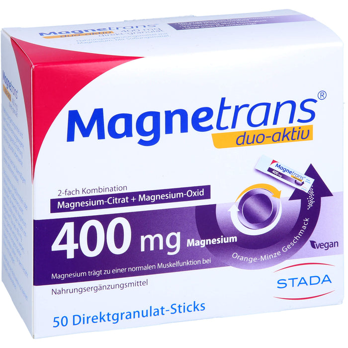 Magnetrans duo-aktiv 400 mg Magnesium Direktgranulat-Sticks, 50 pc Sachets