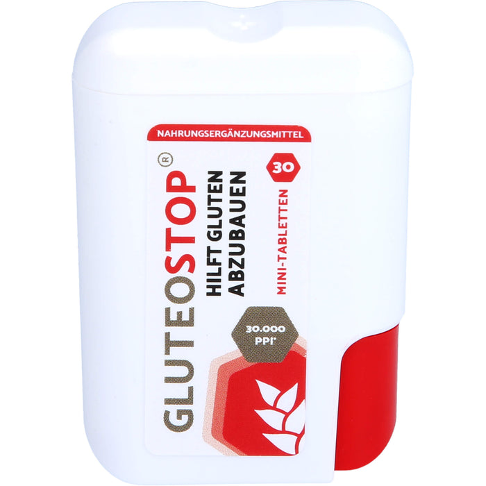 GluteoStop Minitabletten zur Unterstützung des Abbaus von Gluten in einer glutenarmen Ernährung, 30 St. Tabletten