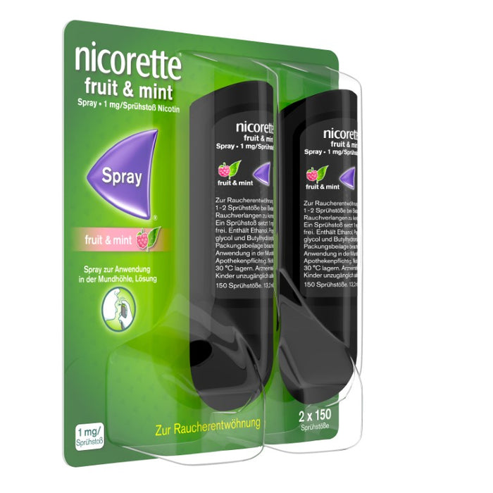 nicorette fruit & mint Spray zur Anwendung in der Mundhöhle, 2 St. Spray