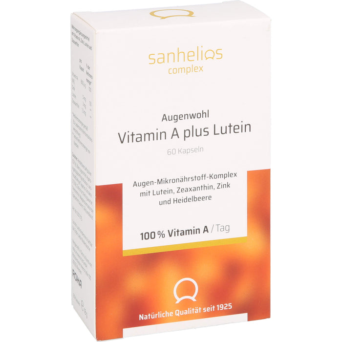 sanhelios complex Augenwohl Vitamin A plus Lutein Kapseln, 60 pcs. Capsules