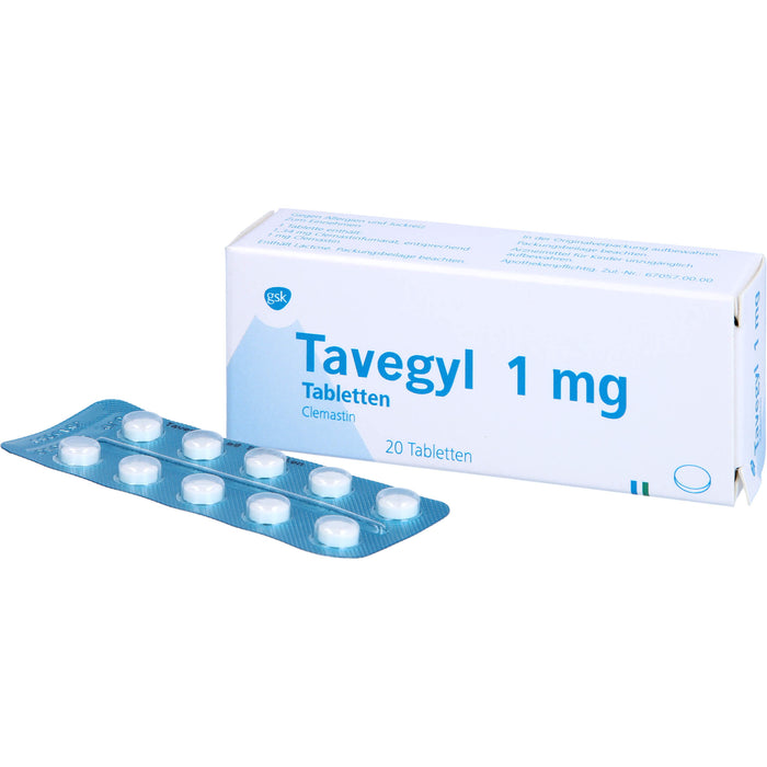 Tavegyl 1 mg Eurim Tabletten bei Allergien, 20 pcs. Tablets