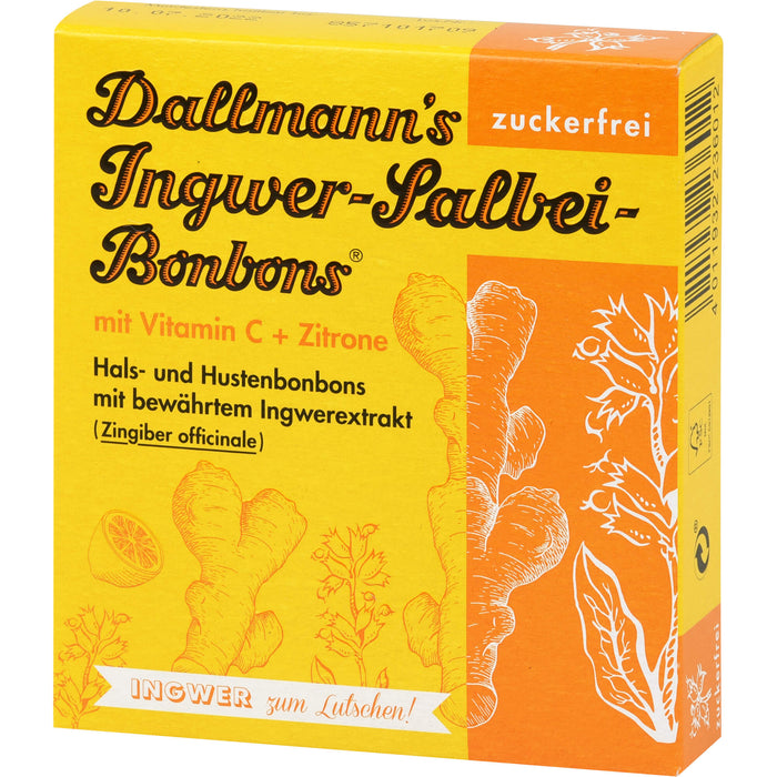 Dallmann's Ingwer Salbei Bonbons, 37 g Candies