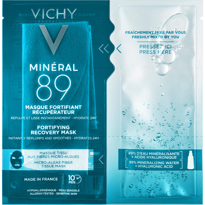 VICHY Mineral 89 Hyaluron-Boost Fresh-Mix Tuchmaske, 1 pc Masque facial