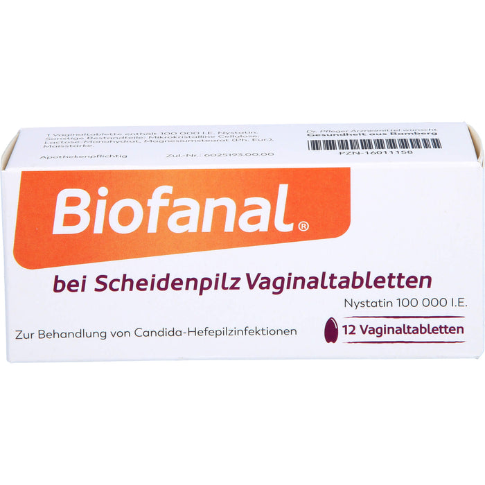 Biofanal bei Scheidenpilz Vaginaltabletten 100 000 I.E., 12 pcs. Tablets