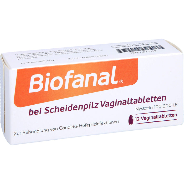 Biofanal bei Scheidenpilz Vaginaltabletten 100 000 I.E., 12 pcs. Tablets