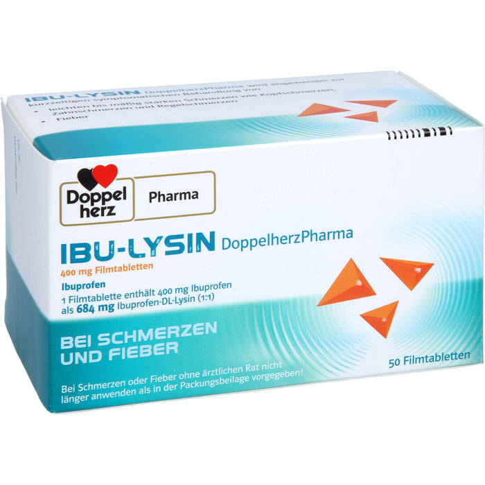 Doppelherz Pharma Ibu Lysin 400 mg Filmtabletten bei Schmerzen und Fieber, 50 St. Tabletten