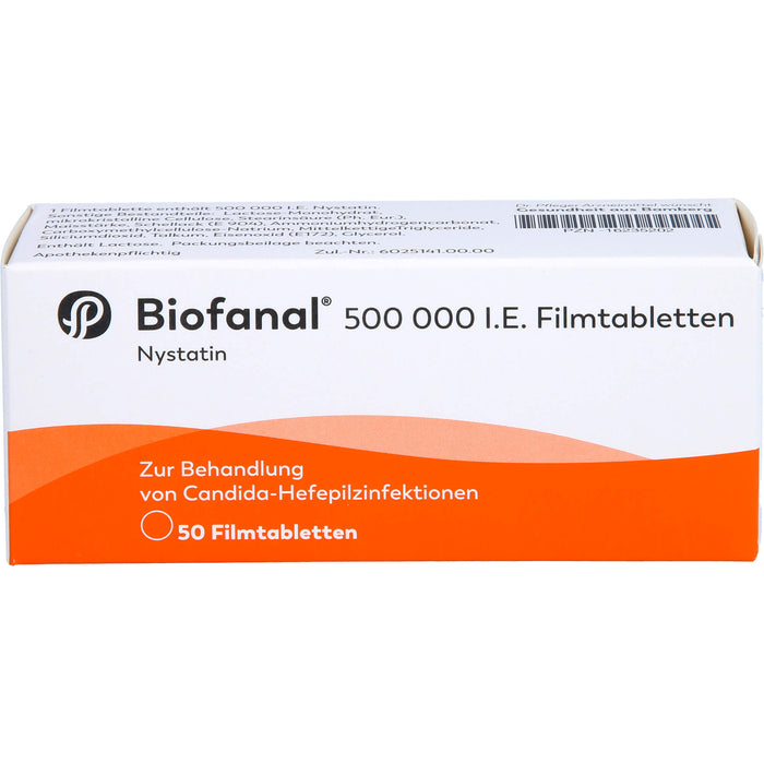 Biofanal 500 000 I.E. Filmtabletten zur Behandlung von Candida-Hefepilzinfektionen, 50 pcs. Tablets