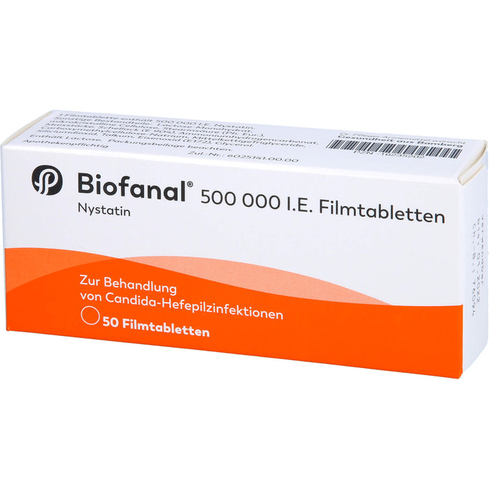 Biofanal 500 000 I.E. Filmtabletten zur Behandlung von Candida-Hefepilzinfektionen, 50 pcs. Tablets