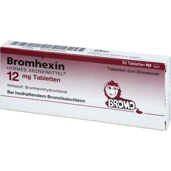 Bromhexin Hermes Arzneimittel 12 mg Tabletten, 50 pcs. Tablets