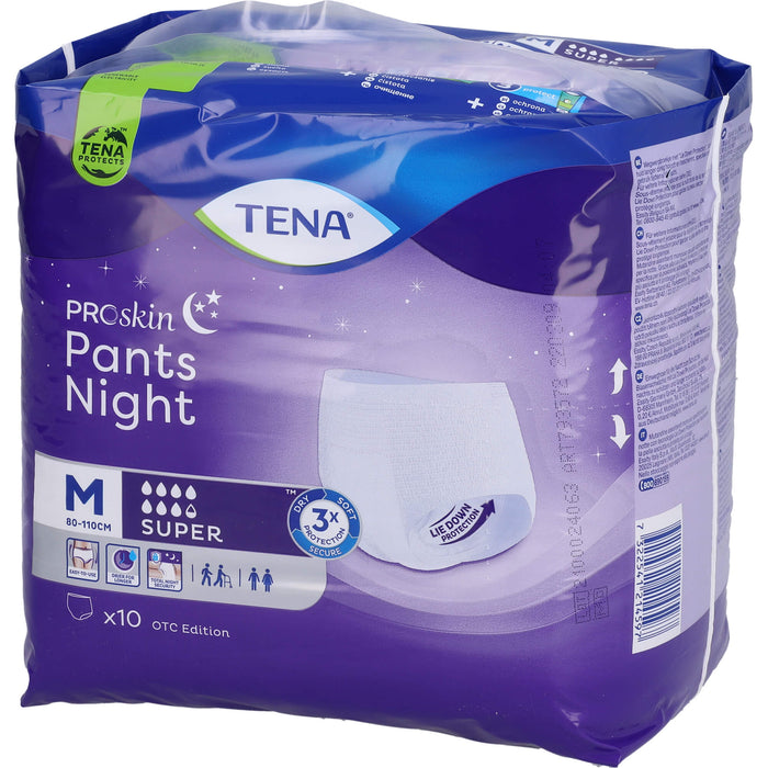 TENA Pants Night Super M Unisex Einweghosen für die Nacht bei Inkontinenz, 10 pcs. Nappy trousers