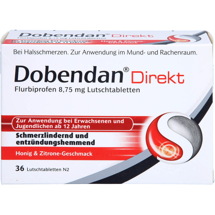 DOBENDAN Direkt Lutschtabletten bei starken Halsschmerzen & Schluckbeschwerden, 36 pcs. Tablets