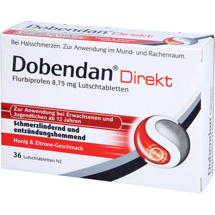 DOBENDAN Direkt Lutschtabletten bei starken Halsschmerzen & Schluckbeschwerden, 36 pcs. Tablets