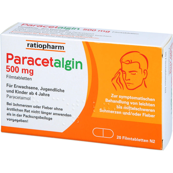 Paracetalgin 500 mg Filmtabletten, 20 pc Tablettes