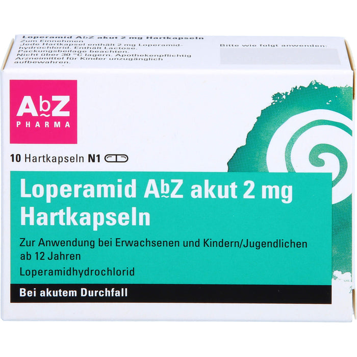 Loperamid AbZ akut 2 mg Hartkapseln bei Durchfall, 10 St. Kapseln