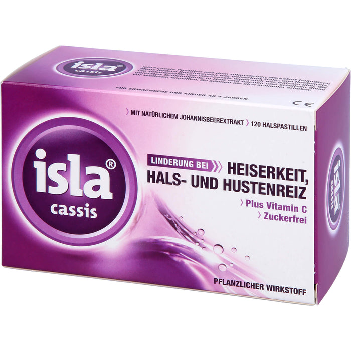 isla cassis Pastillen Linderung bei Heiserkeit, Hals-und Hustenreiz, 120 pc Pastilles