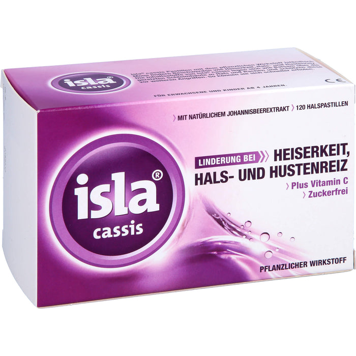 isla cassis Pastillen Linderung bei Heiserkeit, Hals-und Hustenreiz, 120 pc Pastilles