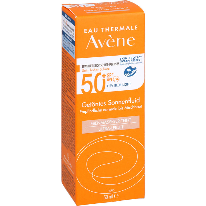 Avène Getöntes Sonnenfluid SPF 50+ für empfindliche normale bis Mischhaut, 50 ml Creme