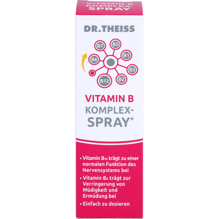 Dr. Theiss Vitamin B Komplex-Spray für eine normale Funktion des Nervensystems und zur Verringerung von Müdigkeit, 30 ml Lösung