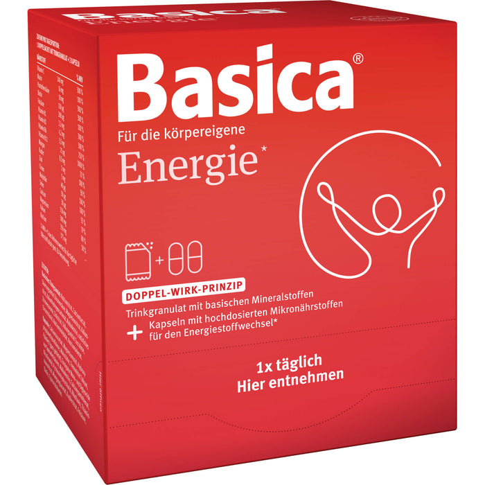 Basica Energie Trinkgranulat + Kapseln für 30 Tage für körpereigene Energie und geistige Leistungsfähigkeit, 30 pcs. Combipack