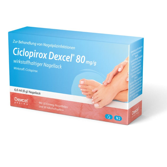 Ciclopirox Dexcel 80 mg/g Lösung wirkstoffhaltiger Nagellack bei Nagelpilzinfektionen, 6.6 ml Nail varnish containing active ingredients