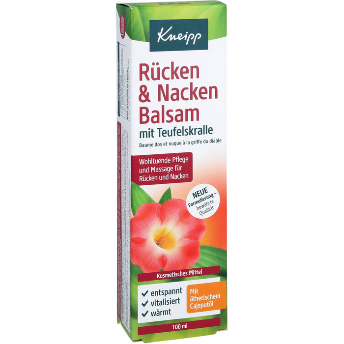 Kneipp Rücken & Nacken Balsam mit Teufelskralle wohltuende Pflege und Massage für Rücken und Nacken, 100 ml Crème