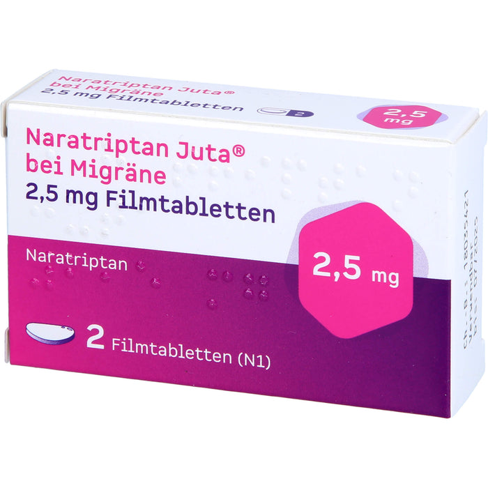 Naratriptan Juta bei Migräne 2,5 mg Filmtabletten, 2 St FTA