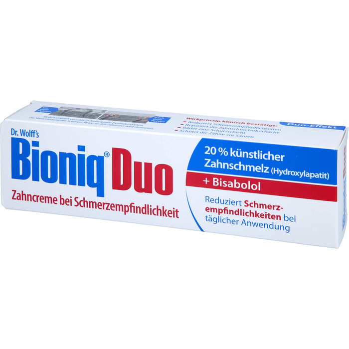 Bioniq Zahncreme Duo Schutz bei schmerzempfindlichen Zähnen, 75 ml Dentifrice