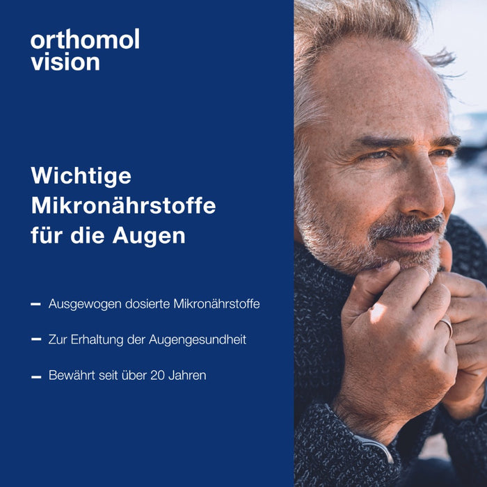 Orthomol Vision - wichtige Mikronährstoffe für die Augen - Nahrungsergänzung mit Lutein, Zeaxanthin, Omega-3-Fettsäuren - Kapseln, 30 pc Portions quotidiennes