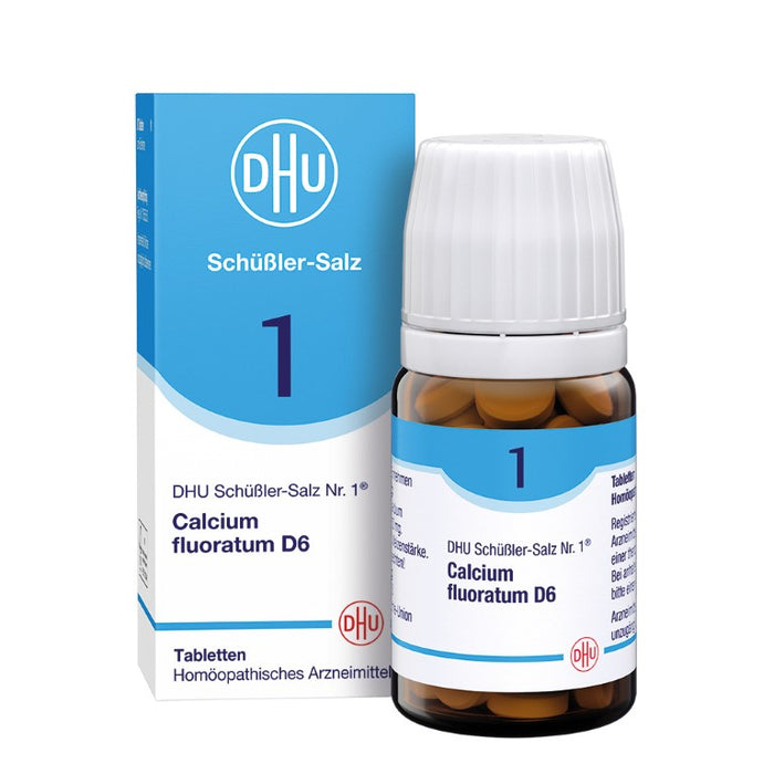 DHU Schüßler-Salz Nr. 1 Calcium fluoratum D6 – Das Mineralsalz des Bindegewebes, der Gelenke und Haut – das Original – umweltfreundlich im Arzneiglas, 80 pcs. Tablets