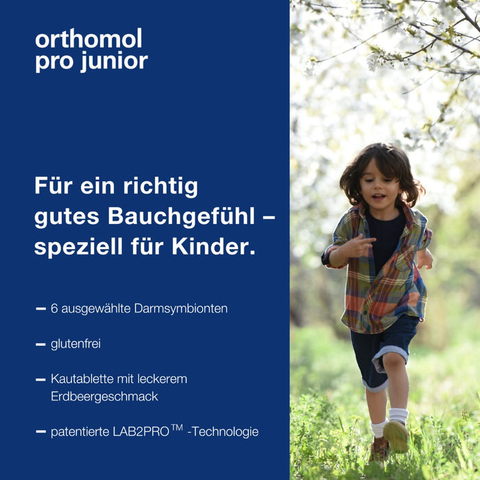 Orthomol Pro junior - enthält eine Kombination ausgewählter Darmsymbionten und Vitamin C - Kautabletten, 10 pc Portions quotidiennes