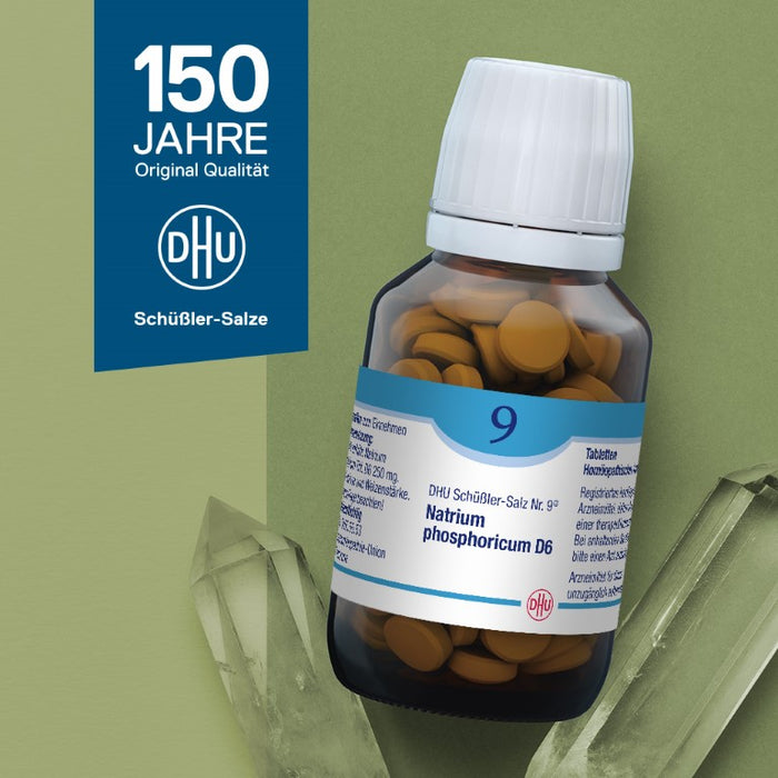 DHU Schüßler-Salz Nr. 9 Natrium phosphoricum D6 – Das Mineralsalz des Stoffwechsels – das Original – umweltfreundlich im Arzneiglas, 900 pcs. Tablets